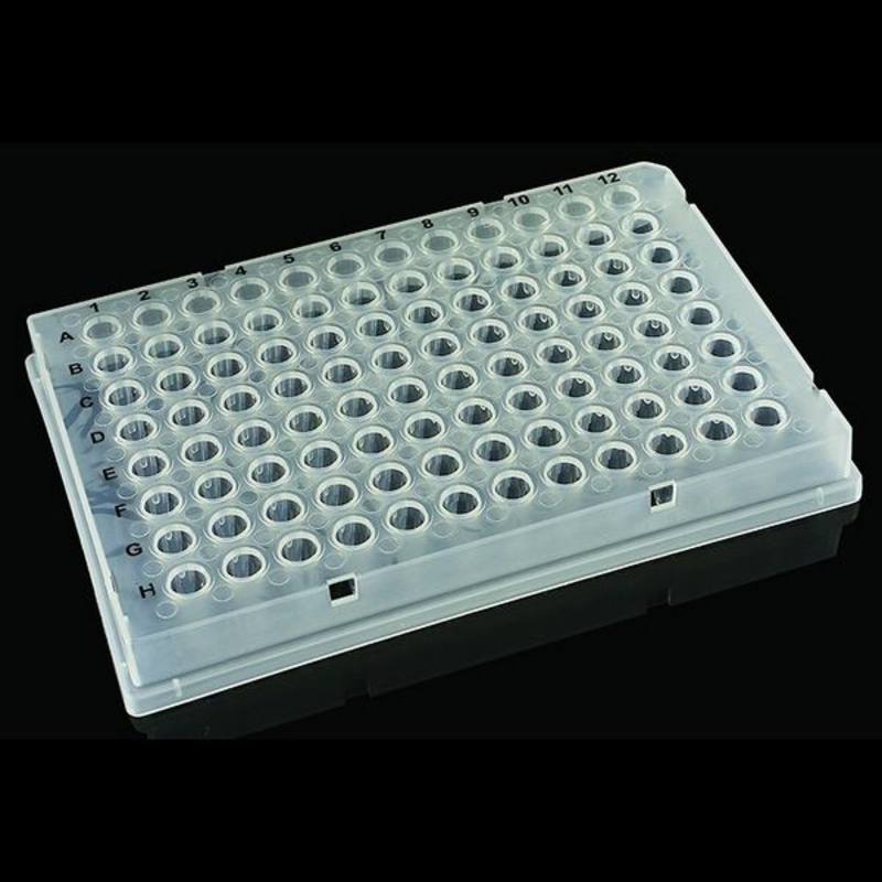 SSI full-skirted PCR plate, 96 wells, low-profile, A12 cut corner, assorted colours