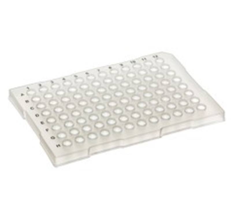 SSI semi-skirted PCR plate, 96 wells, low-profile, H1 cut corner, white